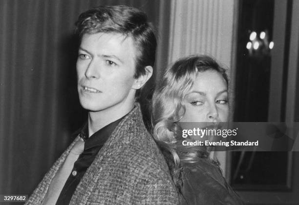 British rock singer David Bowie with American-born actress Sydne Rome.