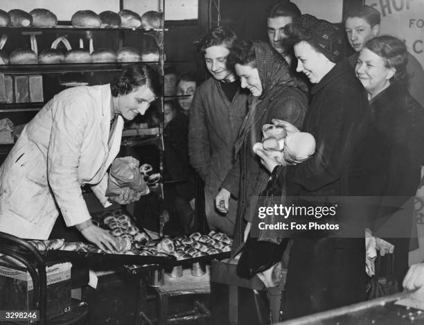 Brisk business at a bakers in Old Kent Road for hot cross buns.