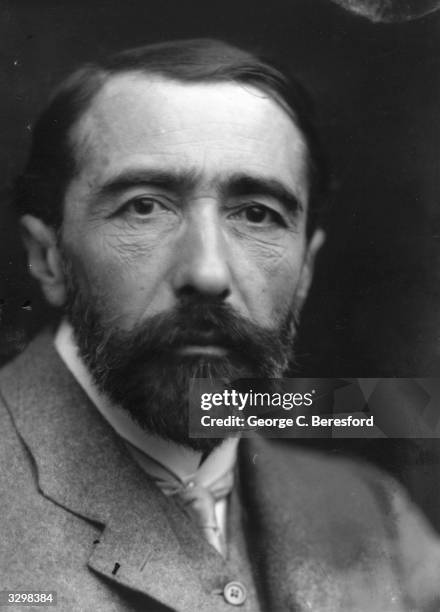 Portrait of Polish-born British author Joseph Conrad .