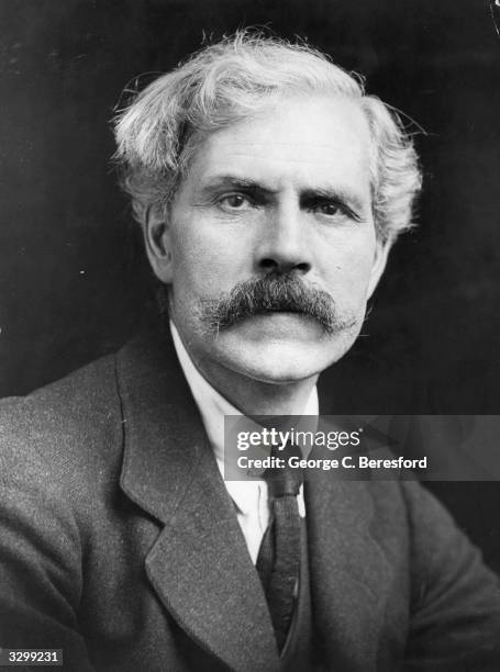 The Scottish politician and leader of the Labour Party James Ramsay Macdonald, , who became Britain's first Labour prime minister, .