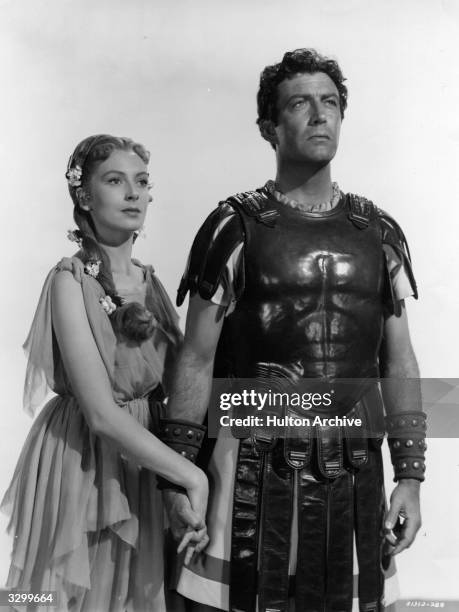 Robert Taylor and Deborah Kerr play Marcus Vinicius and Lygia in 'Quo Vadis', the story of a Roman commander who falls in love with a Christian girl....