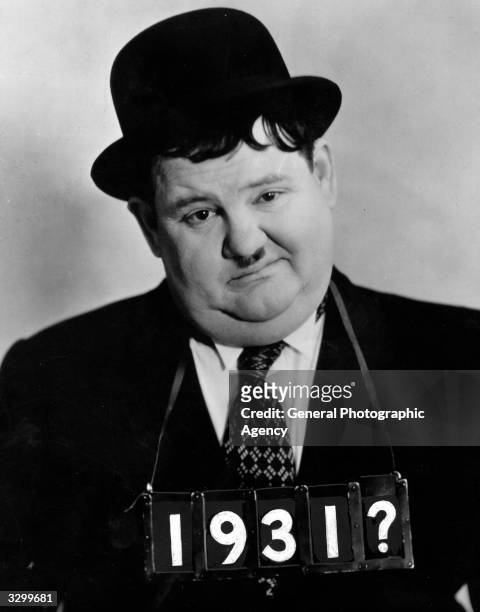 American comedian Oliver Hardy stars in 'The Rap', the first feature length comedy which takes place in a prison yard.