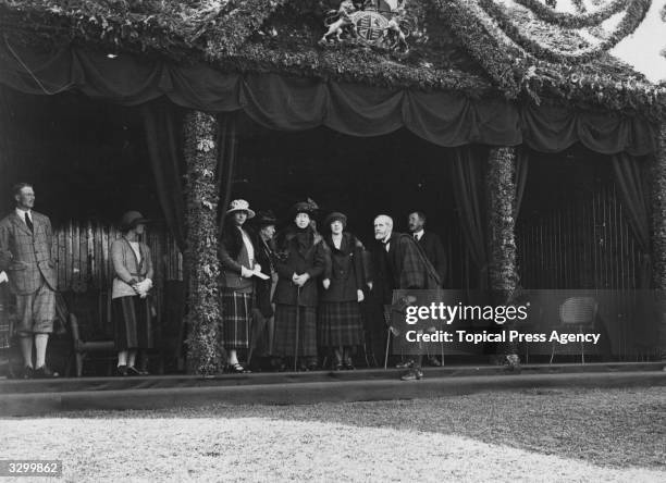 Royal gathering at Braemar, including Princess Maud, ; Louise, Princess Royal , Duchess of Fife; the Duke of Aberdeen; Princess Andrew of Greece ;...