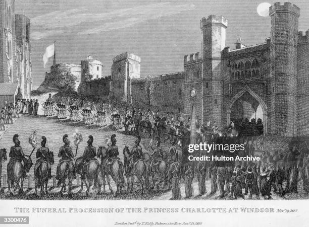 The funeral procession at Windsor Castle of Princess Charlotte Augusta, , the only daughter of King George IV and Caroline of Brunswick. She married...