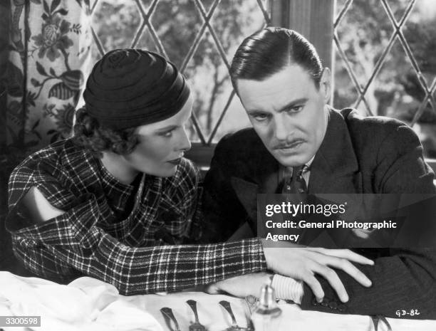 Katharine Hepburn and Colin Clive, as they appear in the film 'Christopher Strong', Hepburn's second film. It was directed by Dorothy Arzner for RKO.