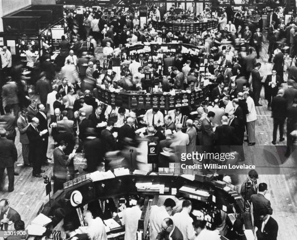 The trading floor of New York's Stock Exchange on Wall Street.