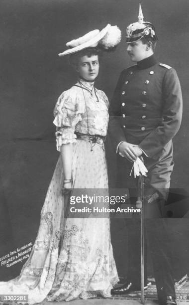 Eitel-Friedrich Hohenzollern, , Prince Eitel-Friedrich of Prussia, son of Kaiser Wilhelm II, with his bride, Princess Sophia Charlotte of Oldenburg.