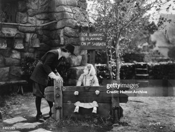 Lillian Gish and Lars Hanson star in the film 'The Scarlet Letter', a 17th Century melodrama directed by Victor Sjostrom for MGM/Jury. Here Lillian...