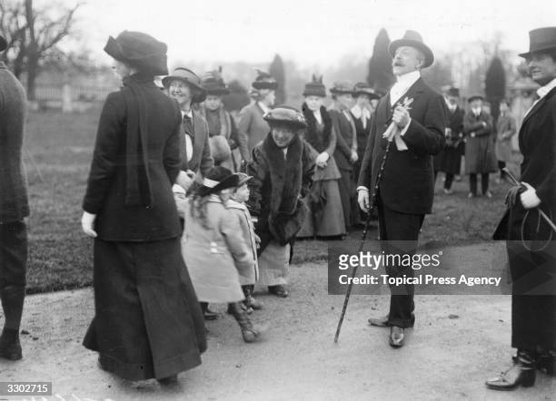 Charles Robert Spencer, , the 6th Earl Spencer and Lord Chamberlain, , at the Pytchley Hunt meet at Althorp Park, the Spencer family home.