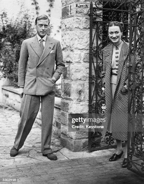 The Duke and Duchess of Windsor in England after an absence of nearly three years, at Major Edward Dudley Metcalfe's country house, Coleman's Hatch,...