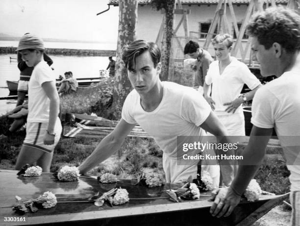 Aga Khan IV, Karim, son of Aly Khan, at Le Rosey boy's school, Lake Geneva. Original Publication: Picture Post - 6609 - The Last Days At School With...