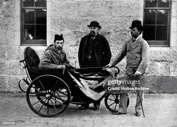 Prince Leopold , Duke of Albany, youngest son of Queen Victoria, in a bath chair at Balmoral. Queen Victoria's late huband Prince Albert had...