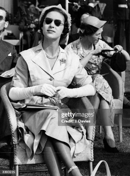 Princess Margaret Rose the daughter of King George VI and Queen Elizabeth, at the RAF Air Display at Farnborough, Hampshire. The King and Queen also...