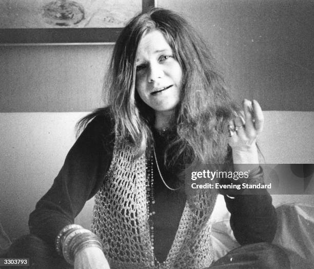 American blues-rock singer Janis Joplin , of the group Big Brother and the Holding Company.