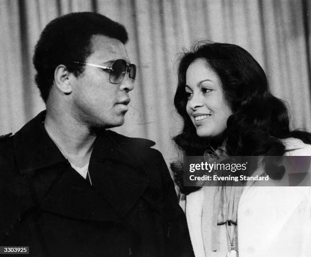 Muhammad Ali and his wife Veronica at Heathrow Airport.