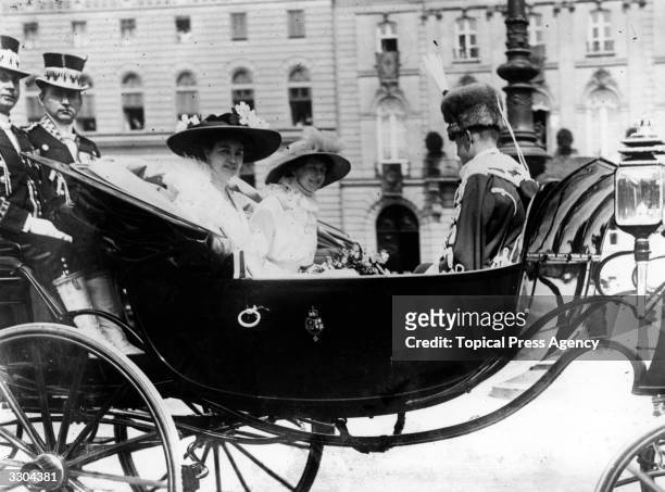 Royal visit to Germany by Princess Olga of Hanover , accompanied by her sister-in-law Princess Victoria Louise , the only daughter of Kaiser Wilhelm...