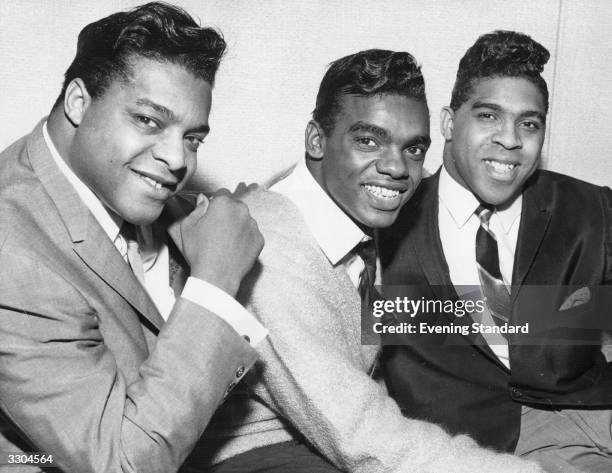 American soul vocal pop group the Isley Brothers O'Kelly Isley Jnr, Ronnie Isley and Rudolph Isley, in Britain to tour.