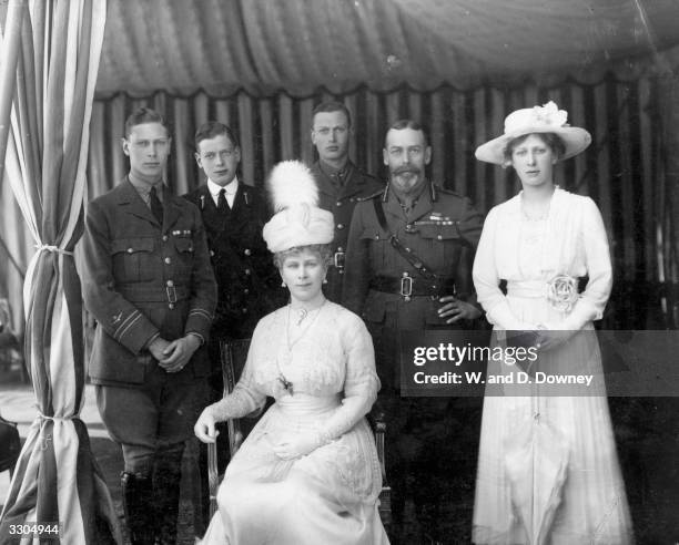 From left, King George VI, then Prince Albert, , Prince George, Duke of Kent, , Queen Mary, , Prince Henry, Duke of Gloucester, , King George V, ,...