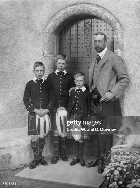The Prince of Wales with three of his sons at Balmoral. Prince Henry , Prince Edward , later King Edward VIII, and Prince George , later King George...