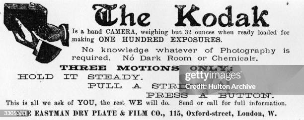 An advertisement for an early Kodak camera. Original Publication: Illustrated London News - pub. 1889