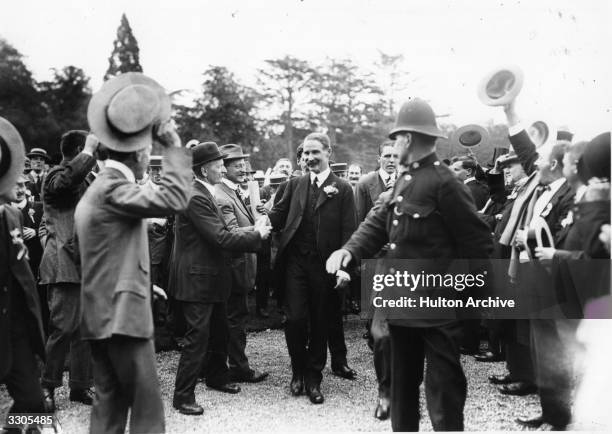 The Canadian-born Scottish statesman Andrew Bonar Law, , Unionist leader in the House of Commons since 1911, at a Unionist gathering at Blenheim....