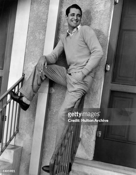 Cary Grant, the stage name of Archibald Leach , the English born Hollywood star and film actor who became an American citizen in 1942. His debonair...