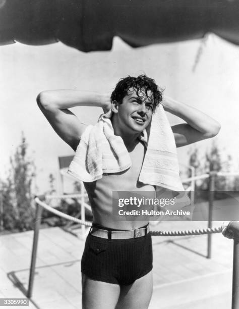 Richard Greene the Hollywood film star and actor, who starred in 'Four Men And A Prayer', a Twentieth Century production also starring Loretta Young,...