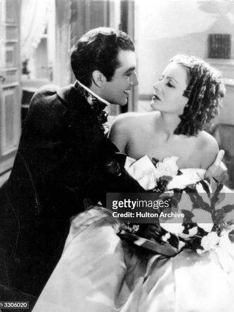 Greta Garbo and Robert Taylor play the doomed lovers in the film 'Camille', an MGM production directed by George Cukor.