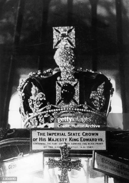 The Imperial State Crown, containg the Black Prince's ruby, of His Majesty King Edward VII.