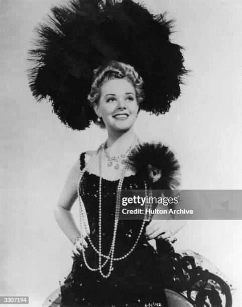 Alice Faye in costume for her role in the TCF film 'Lillian Russell', about the lives and loves of a nineties entertainer.