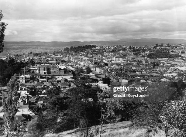 View of central Launceston, Tasmania, from Colonial Hill.