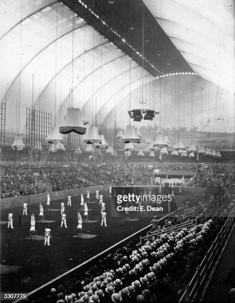 General view of the Agility Display during a full dress rehearsal of the Royal Naval and Military Tournament at Olympia, London.