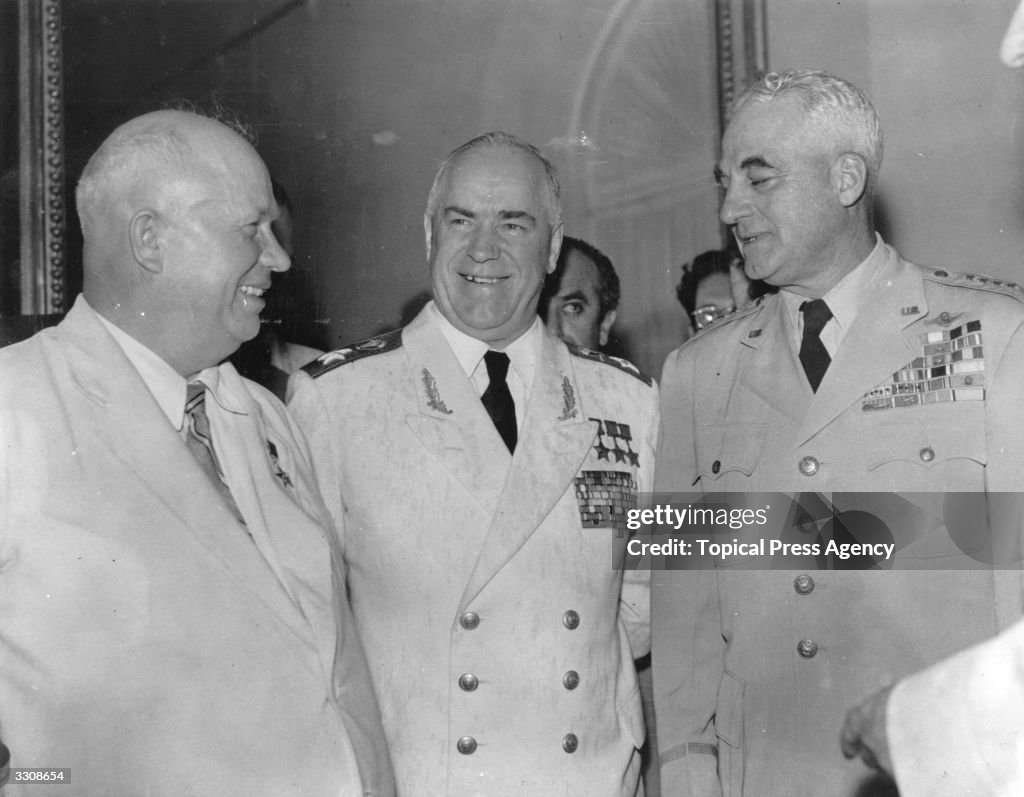 Zhukov & Twining At Moscow With Krushchev