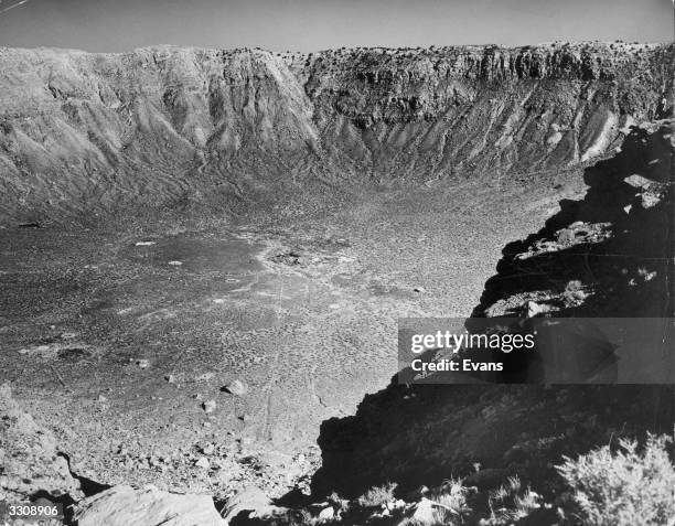 Huge meteor crater near Winslow, Arizona.