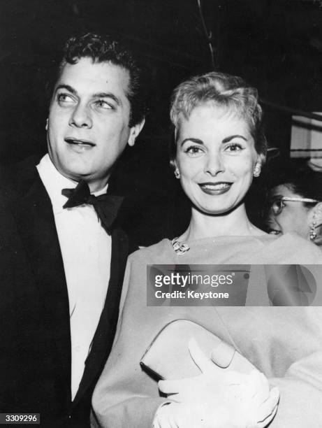Tony Curtis, the film actor, with his wife, the film actress Janet Leigh.