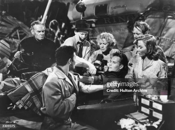 Cornel Wilde , Betty Hutton, Charlton Heston, Gloria Grahame and James Stewart star in the film 'The Greatest Show On Earth', directed by Cecil B...