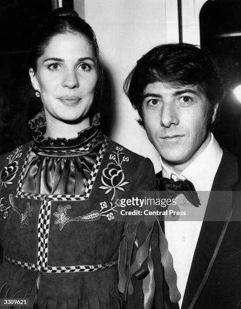 The American film actor Dustin Hoffman and his wife Anne Byrne in London.