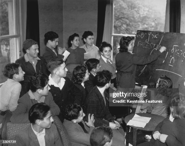 Jewish refugee children, survivors of Belsen concentration camp attend classes at Wintershill House, Durley, in Hampshire.