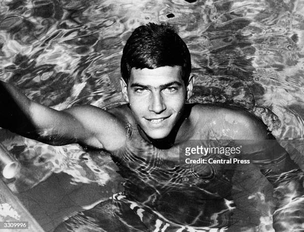 Year-old American swimmer Mark Spitz in the swimming pool at Crystal Palace, London, 29th September 1967. He is the World Record holder for the 400m...