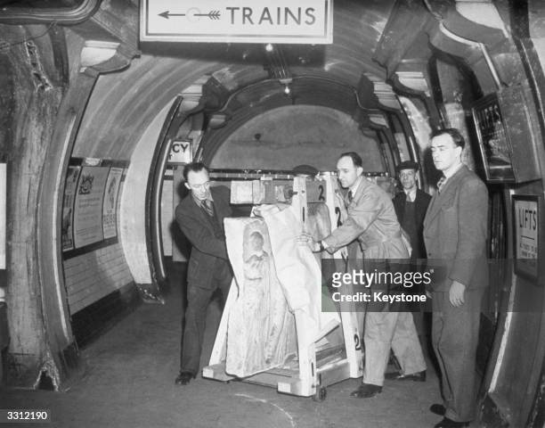 'Operation Elgin' is carried out - 100 tons of priceless Elgin marbles are moved from their wartime hideout in Aldwych Tube to the British Museum,...