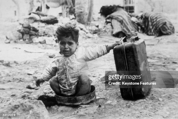 An Arab refugee in a camp in Palestine.