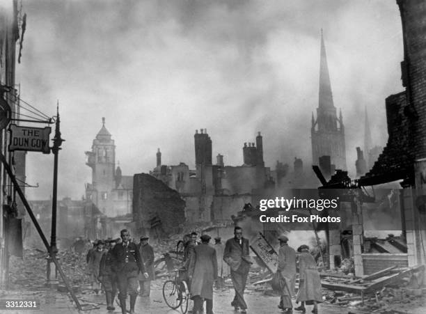The morning after a bombing raid on Coventry.