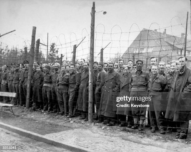 British officers liberated by the 9th Army from Brunswick Oflag 79, the largest British officers' camp in Germany.
