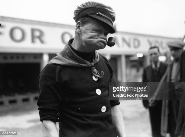 Facial contortionist Alfred Hyland, wearing a Popeye inspired costume at Glasgow's Empire Exhibition.