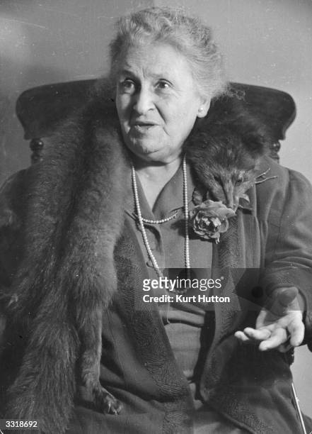Italian educationist, Maria Montessori . Original Publication: Picture Post - 4244 - The Woman Who Made School Fun - pub. 1946