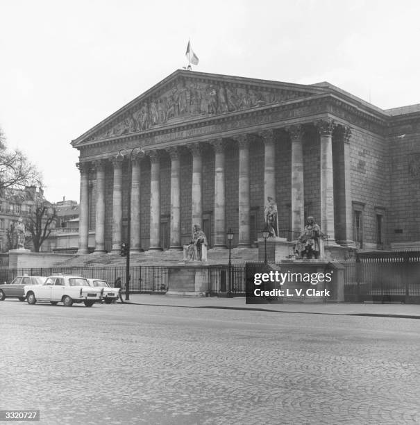 The facade of the National Assembly in Paris.