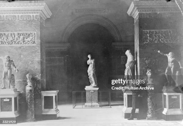 The sculpture 'Venus de Milo' at the Louvre in Paris.