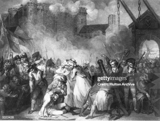 French troops capturing the Bastille during the French Revolution. The prison represented the hated Bourbon monarchy and Bastille day is now...