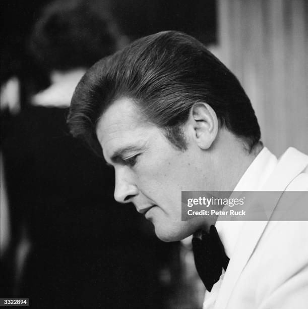 English film star Roger Moore, well known for his roles as James Bond and the Saint.