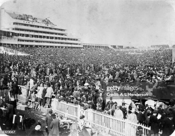 Large crowd at Epsom on Derby Day.